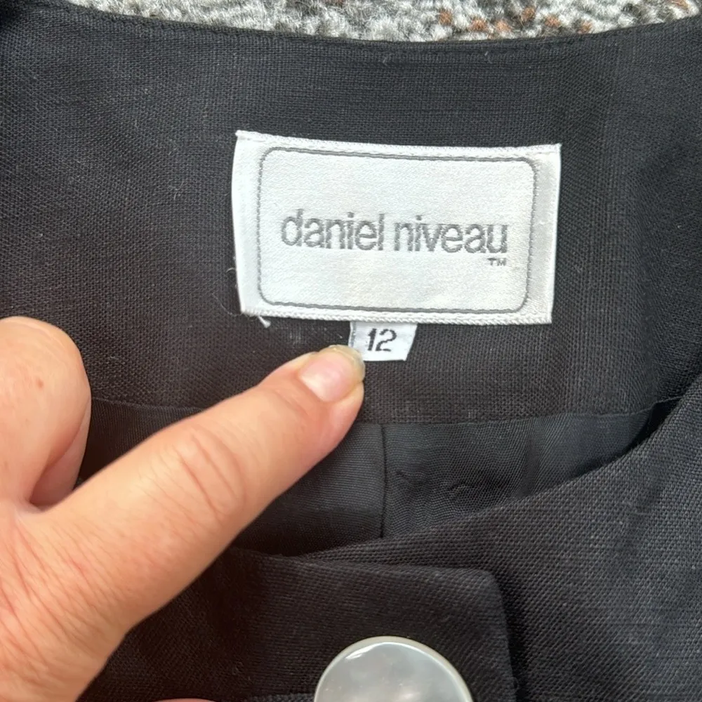 Vintage Daniel Niveau Two Piece Skirt Set Black White 12 - Image 4