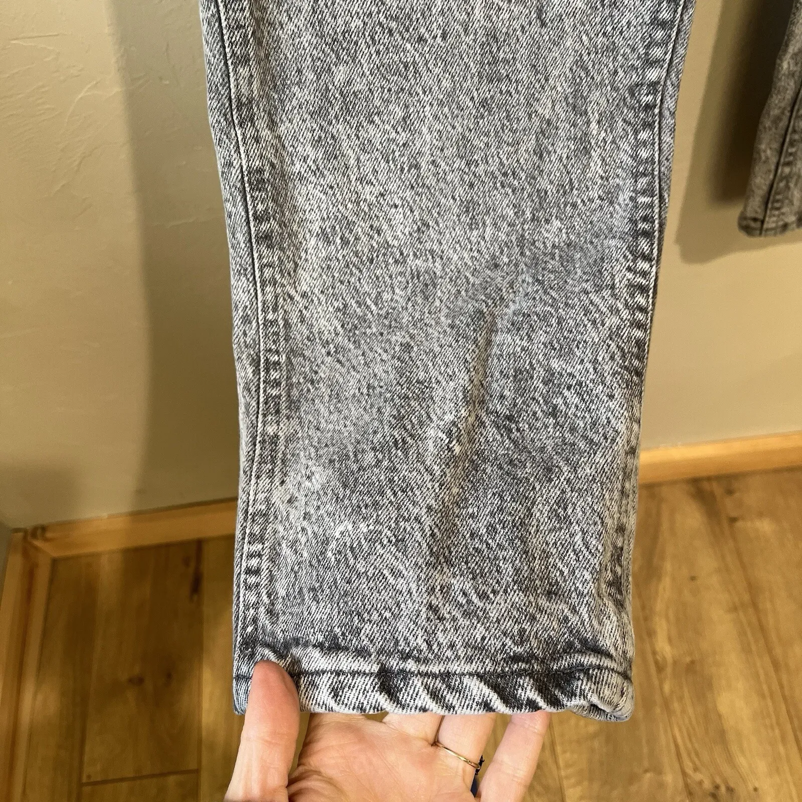 Vintage 80s 90s Lee Riders Straight Leg Jeans Glacier Wash Stone Acid Size 32x30 - Image 7