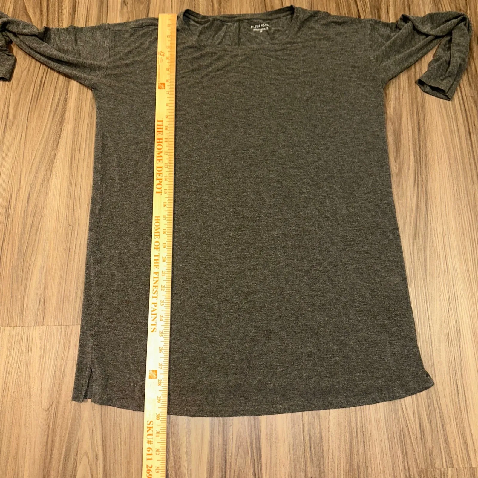 Eileen Fisher Grey Long Sleeve Tunic Dress S P Knit Viscose Spandex - Image 6