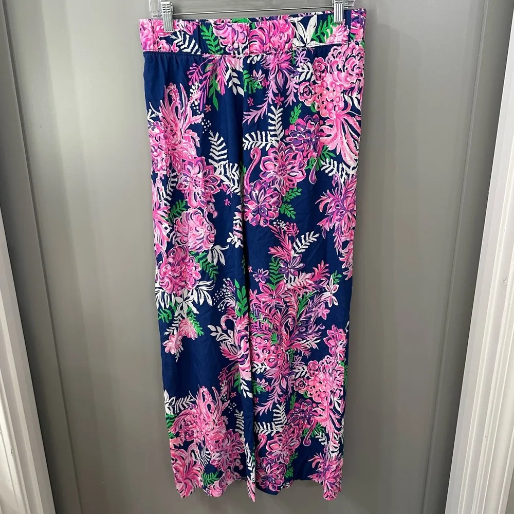 Lilly Pulitzer Bal Harbour Pala Oyster Bay Navy Ruffle Your Feathers Size Small - Image 2