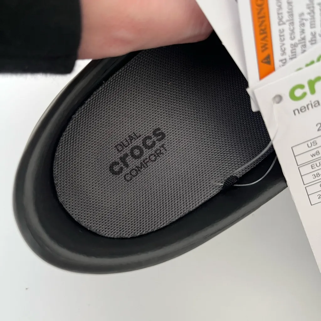 Crocs Neria Pro II Work Clogs Non Slip Nurse Comfort Clogs Black Size 8 NEW NWT - Image 7