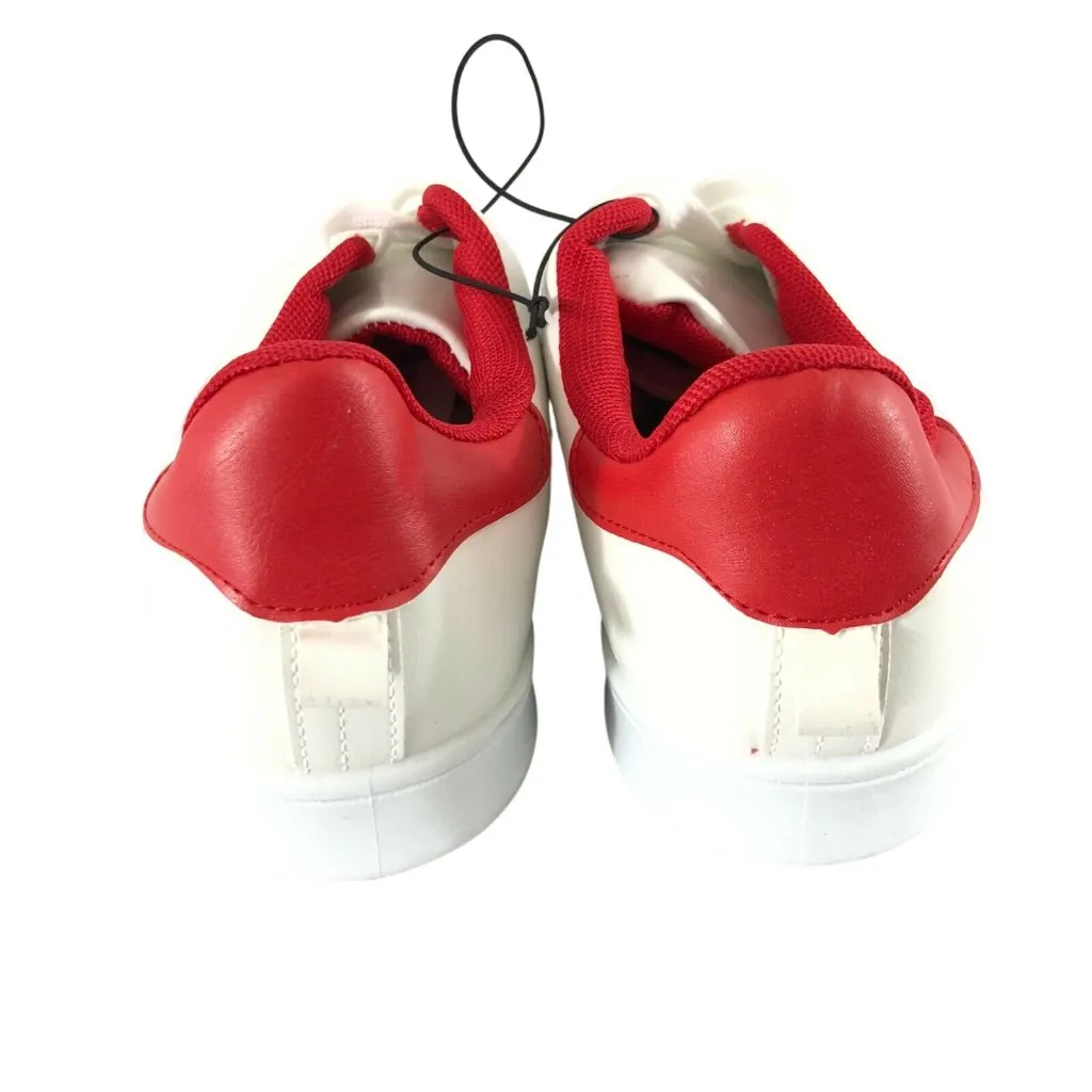 Twisted Womens Sneakers Faux Leather Lace Up White Red Low Top Size 9 - Image 3