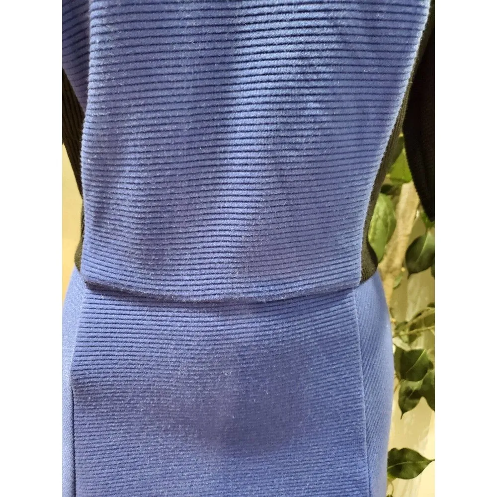 AGB Women Black & Blue Polyester Round Neck 3/4 Sleeve Knee Length Dress Size 14 - Image 3