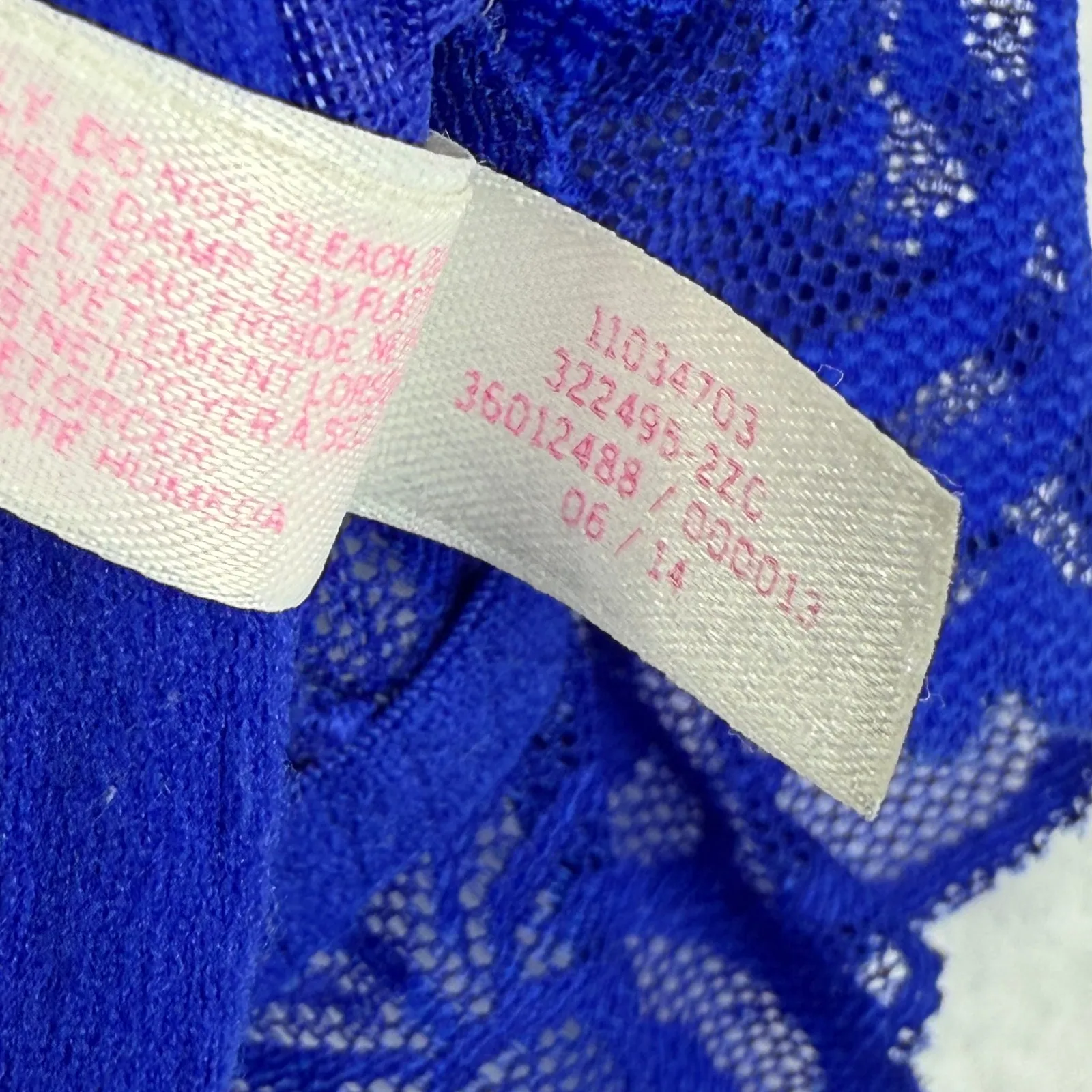 Victoria's Secret PINK Lace Bralette‎ Blue Floral Small S Adjustable Straps - Image 7