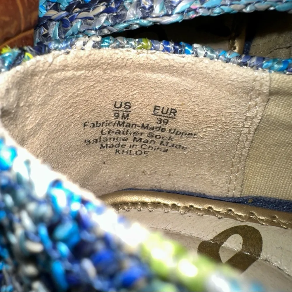 Sam Edelman Shoes 9M Blue Womens Khloe Espadrille Slip On Mini Wedge Sandals - Image 2