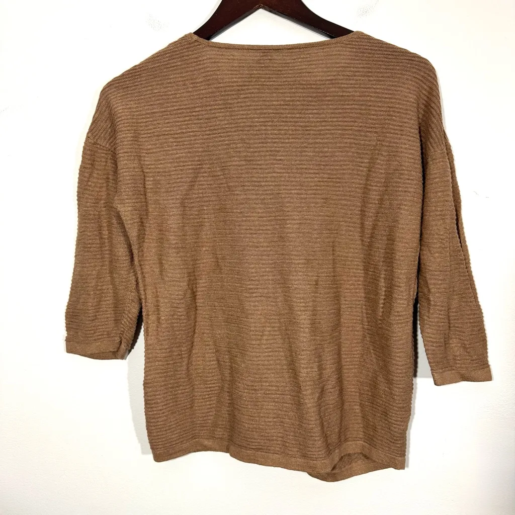 Chico’s Tan Textured Linen Blend Sweater Top - Image 7