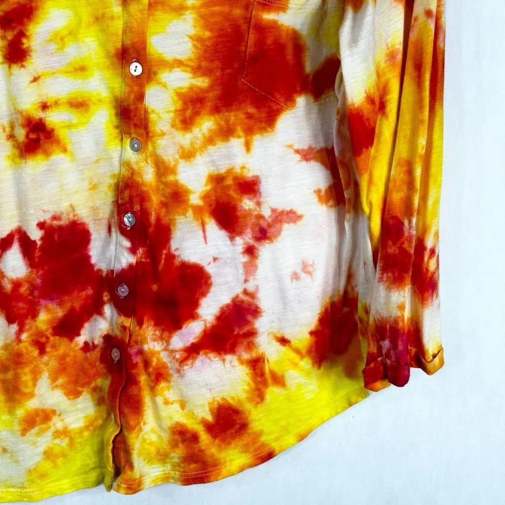 AJ Andrea Jovine XL Top Sunrise Sensations Tie Dye Orange Yellow‎ Handmade 1328 - Image 5