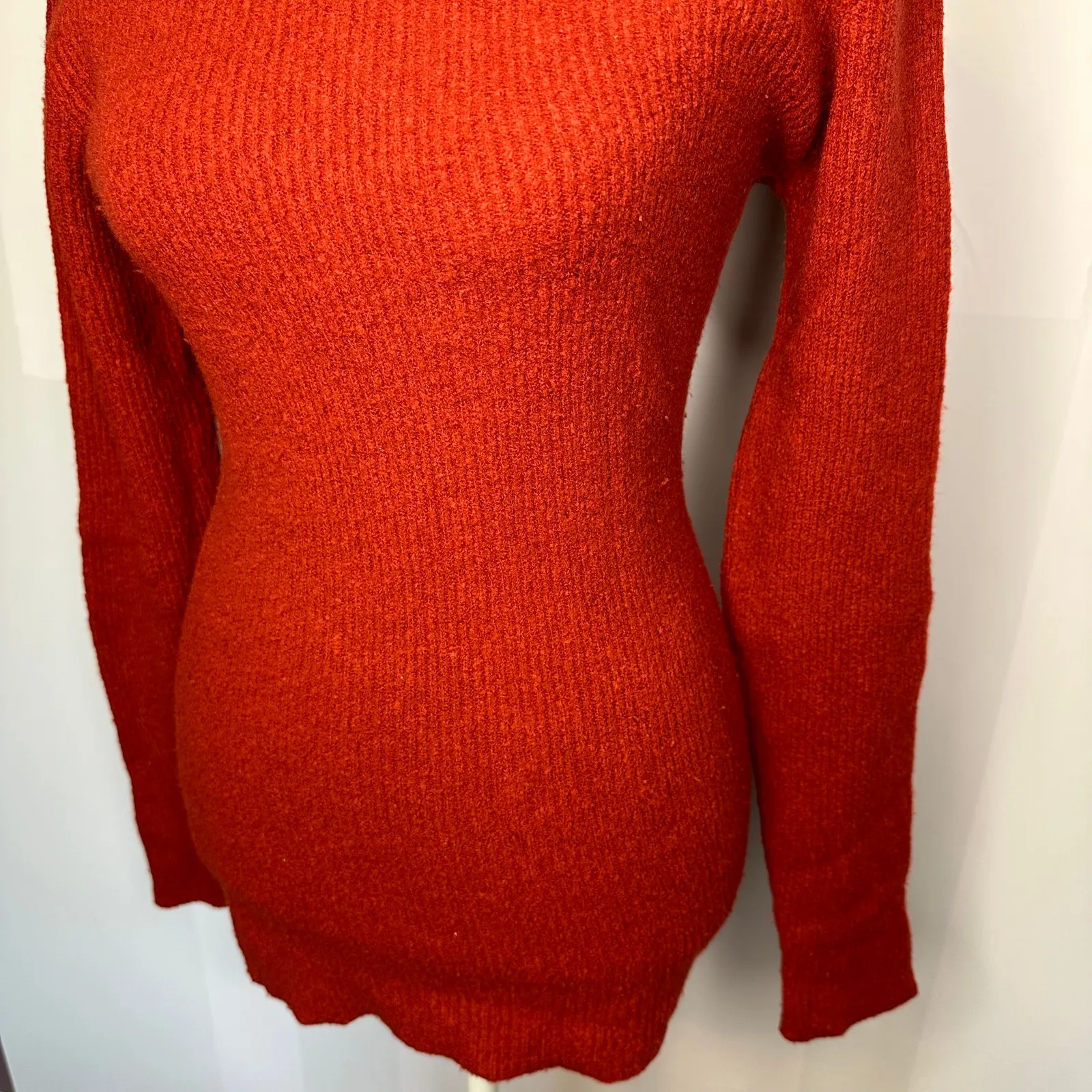 Karl Lagerfeld Cashmere Blend Small Red Turtleneck Sweater Women's Vintage - Image 4