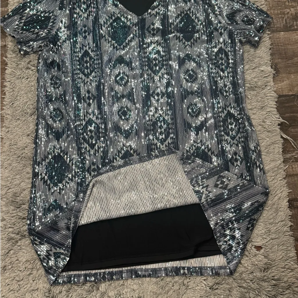 Crazy Train Sequin Aztec Western Dress Size XL - Image 5
