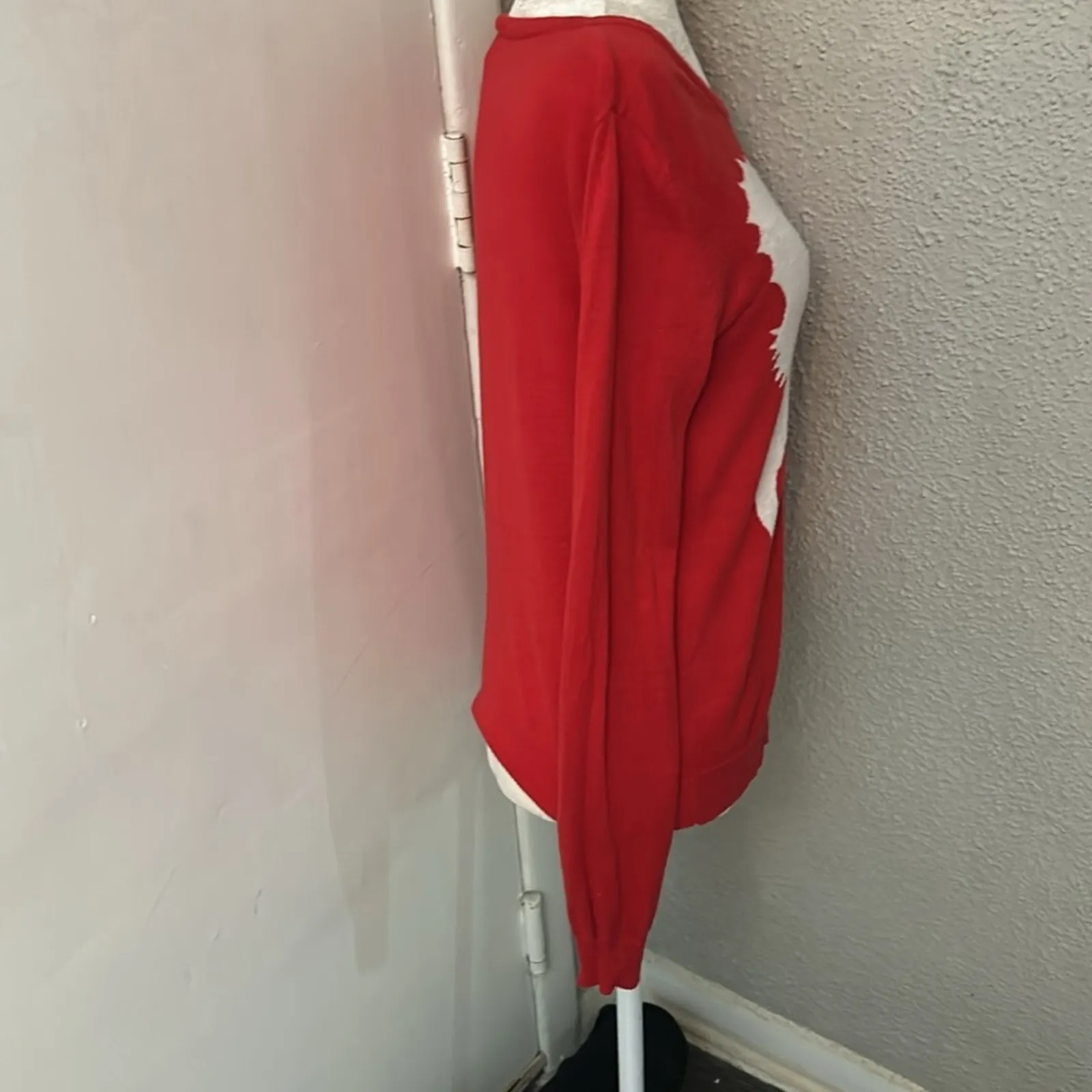 Rue 21 Red/White Seahorse Sweater Long Sleeve S Casual Mermaid Cherry Girl Boho - Image 4