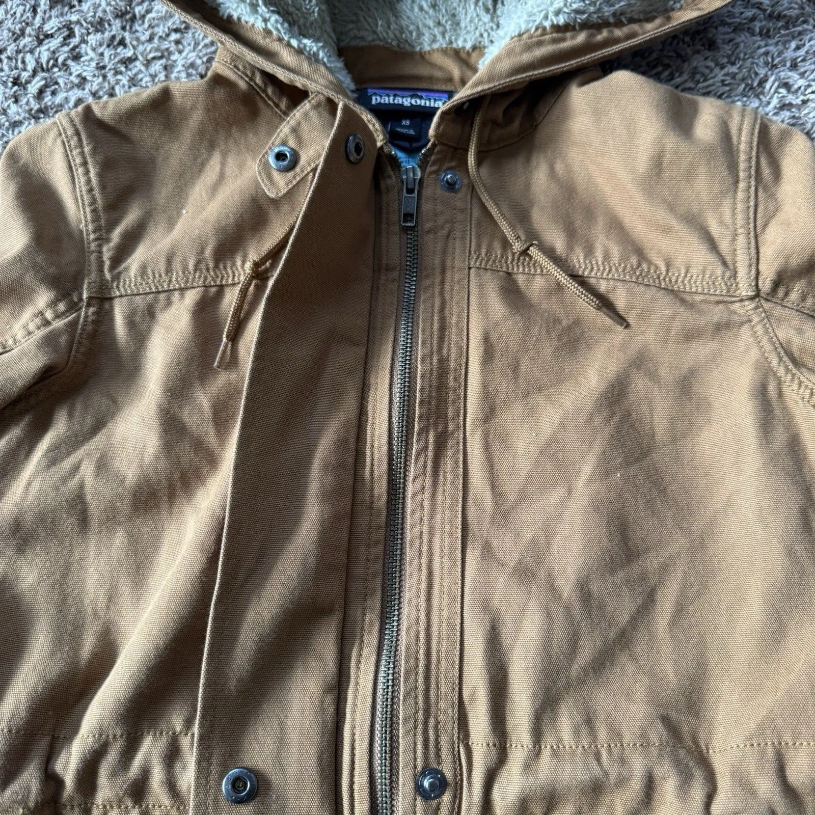 Patagonia Prairie Dawn Parka Hooded Jacket 27150 Women’s Brown XS Sherpa - Image 9