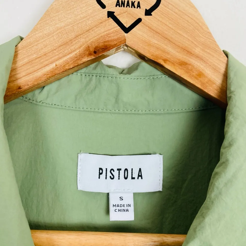 Pistola Mariah green “eucalyptus” shirt sleeve drawstring waist utility dress. S - Image 7