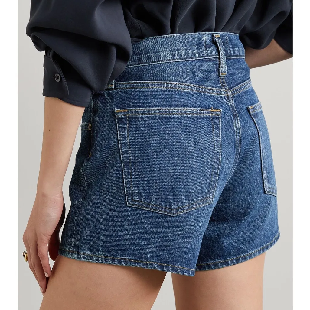 NWOT Agolde Parker High-Rise Denim Jean Shorts in Enamour Dark Denim - Image 2