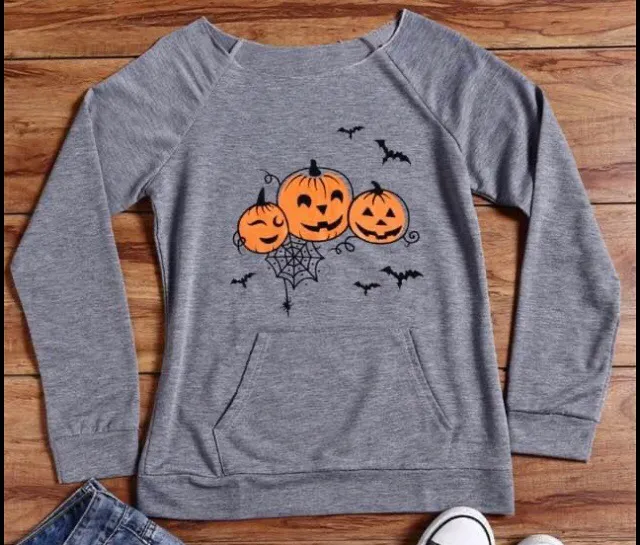 Fall/Halloween Sweatshirt, XL Gray - Image 4