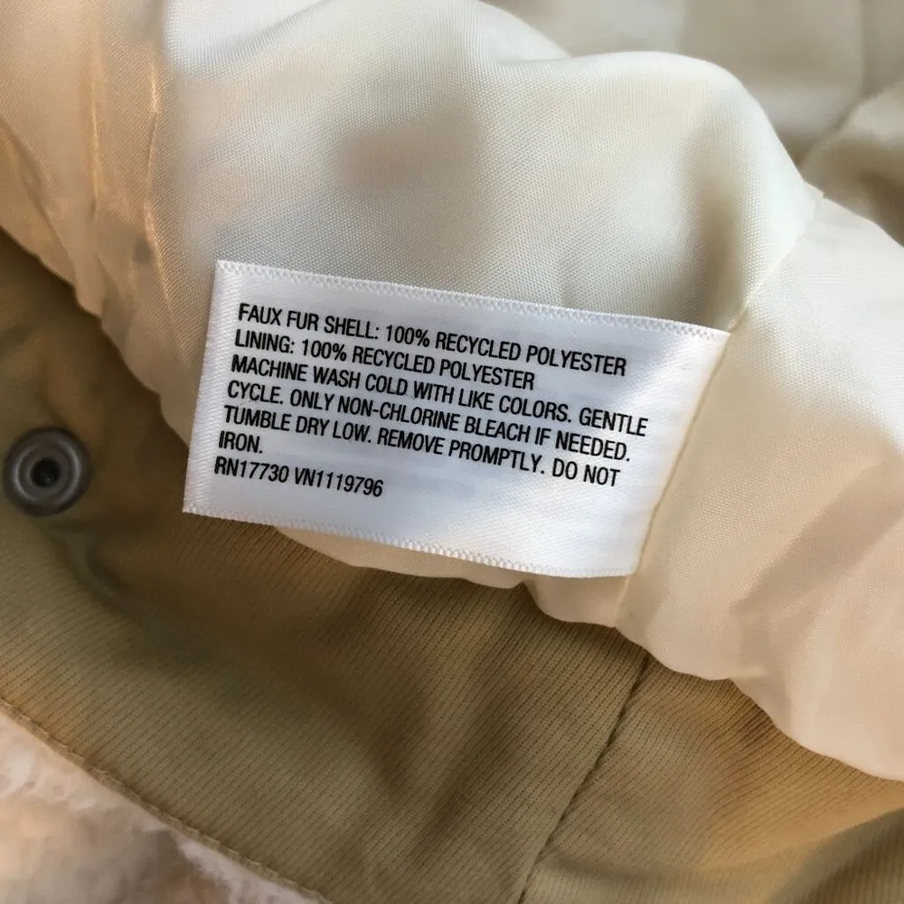 Universal Thread Faux Fur Snap Button Jacket Ivory Size S - Image 6