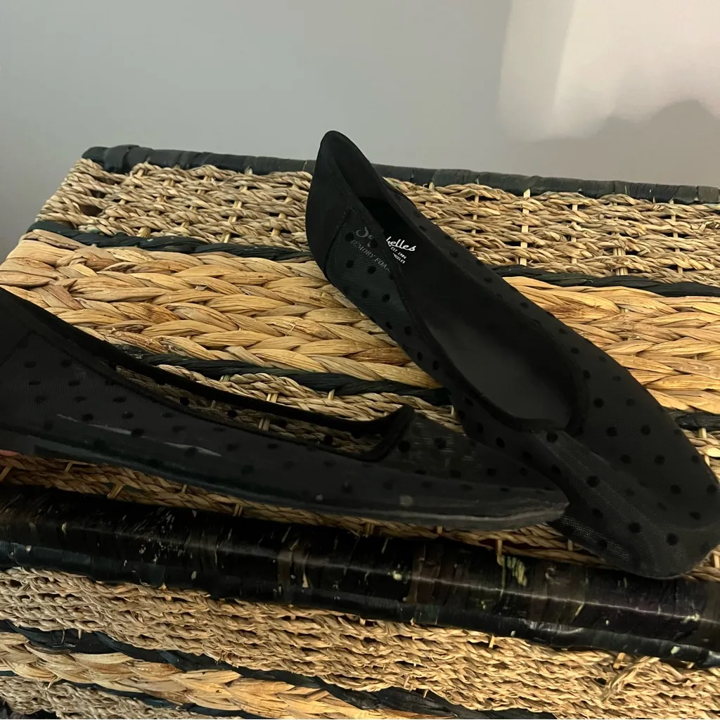 Seychelles Black Polka Dot Mesh Flats - Image 2