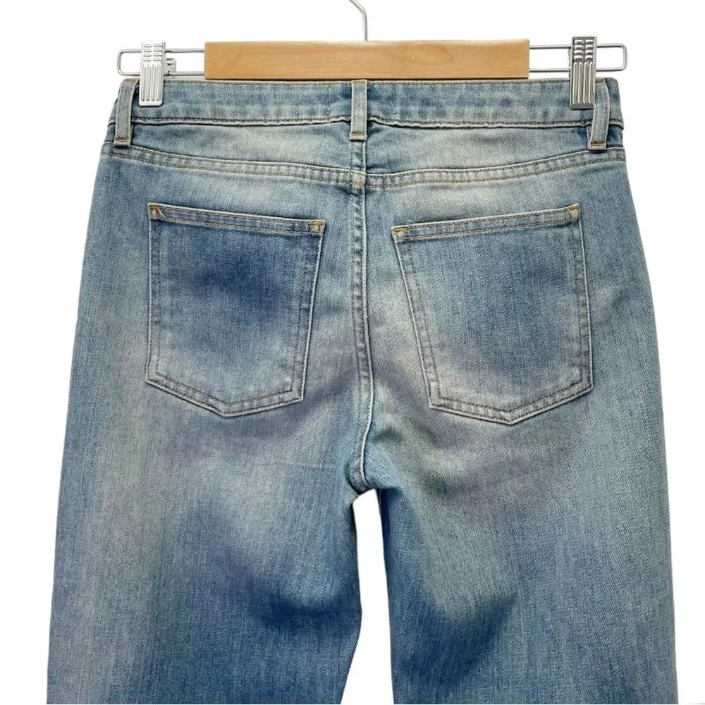 Acne Studios Skin 5 Jeans Women's Size 27 4 Vintage Wash Raw Hem Low Rise Denim Blue - Image 6