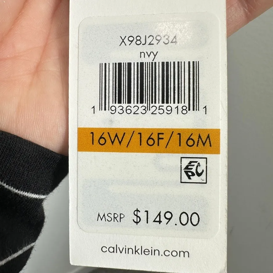 Calvin Klein Women's Navy Blue Collarless Suit Blazer Size 16W NWT Office Career - Image 7