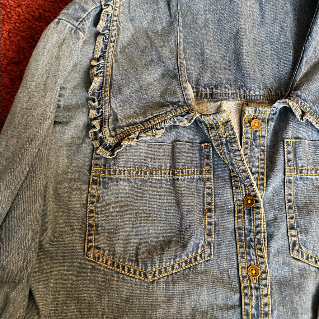 Pilcro ruffle Denim Top - Image 3