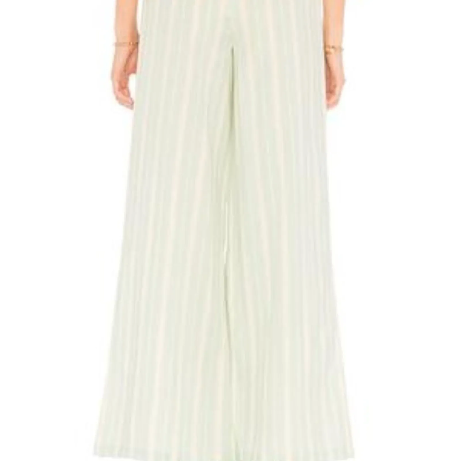 Tularosa Sydney Striped Wide Leg Pants Mint Green High Waist Belted Resortwear S - Image 6
