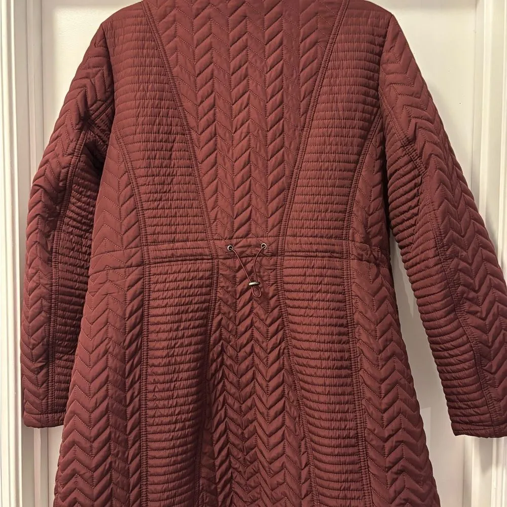 Weatherproof Quilted Walker Jacket Coat Adjustable Cinch Waist Size Large - Image 5