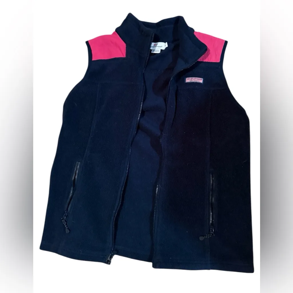 Vineyard Vines Navy Vest with Pink Shoulders - Image 2