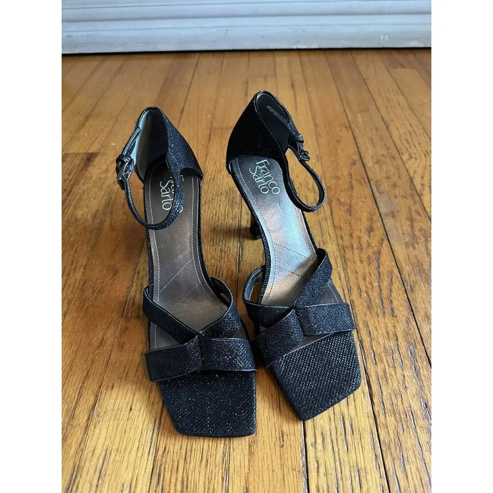 EUC Franco Sarto Womens Rania 2 Stiletto Cut-Out Black high heels Size 8.5 - Image 4