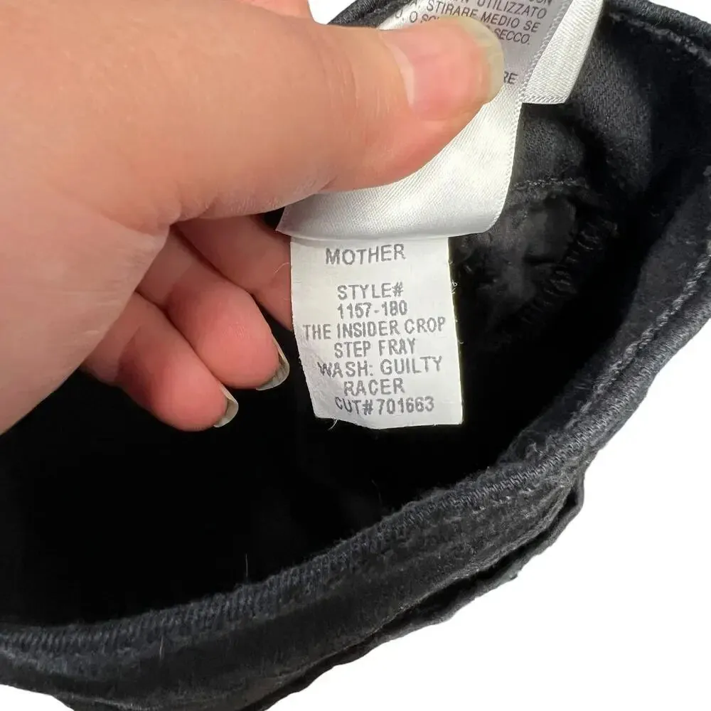 MOTHER Denim Insider Striped Crop Step - Image 15