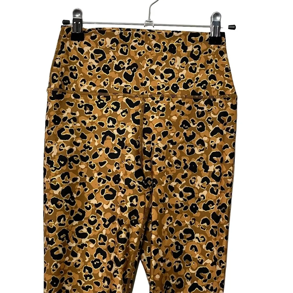 Carbon38 Womens Printed High Rise Layered Gold Leopard 7/8 Leggings Size Small - Image 2