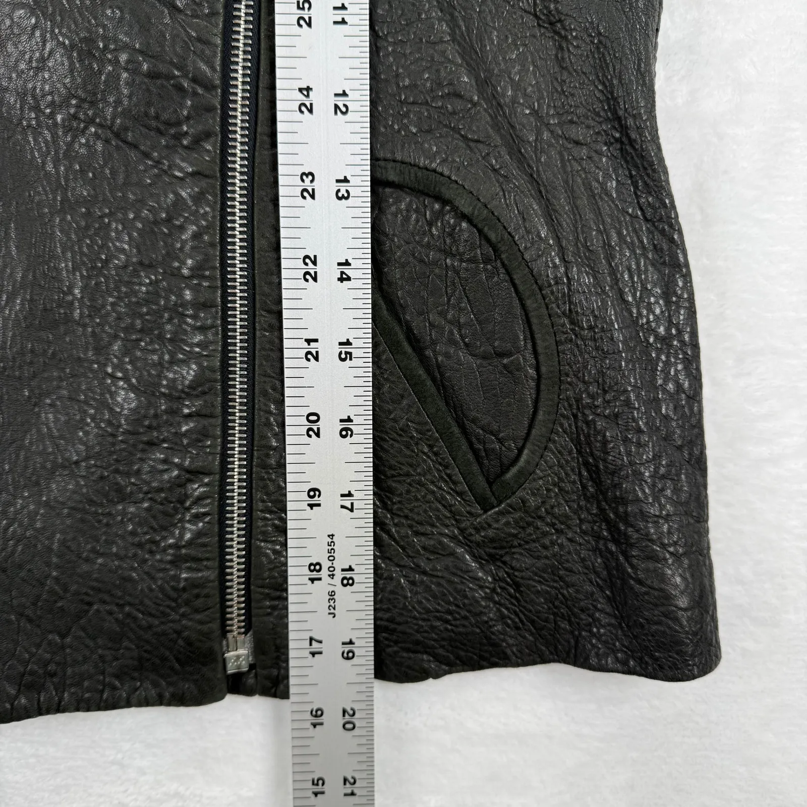 Alexander Wang Black Cropped Moto Leather Asymmetrical Zip Vest Womens Sz 0 - Image 10