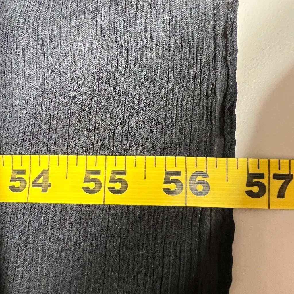 White Vera Wang‎ Dress Womens 8 Black Crinkle Chiffon Trumpet Hem Strapless Gown - Image 5