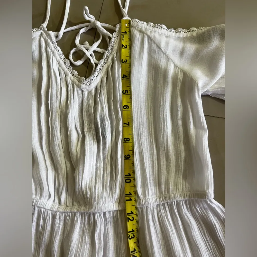 TopShop white cover or dress  Short Sleeves embroidered Dress M viscoses - Image 14