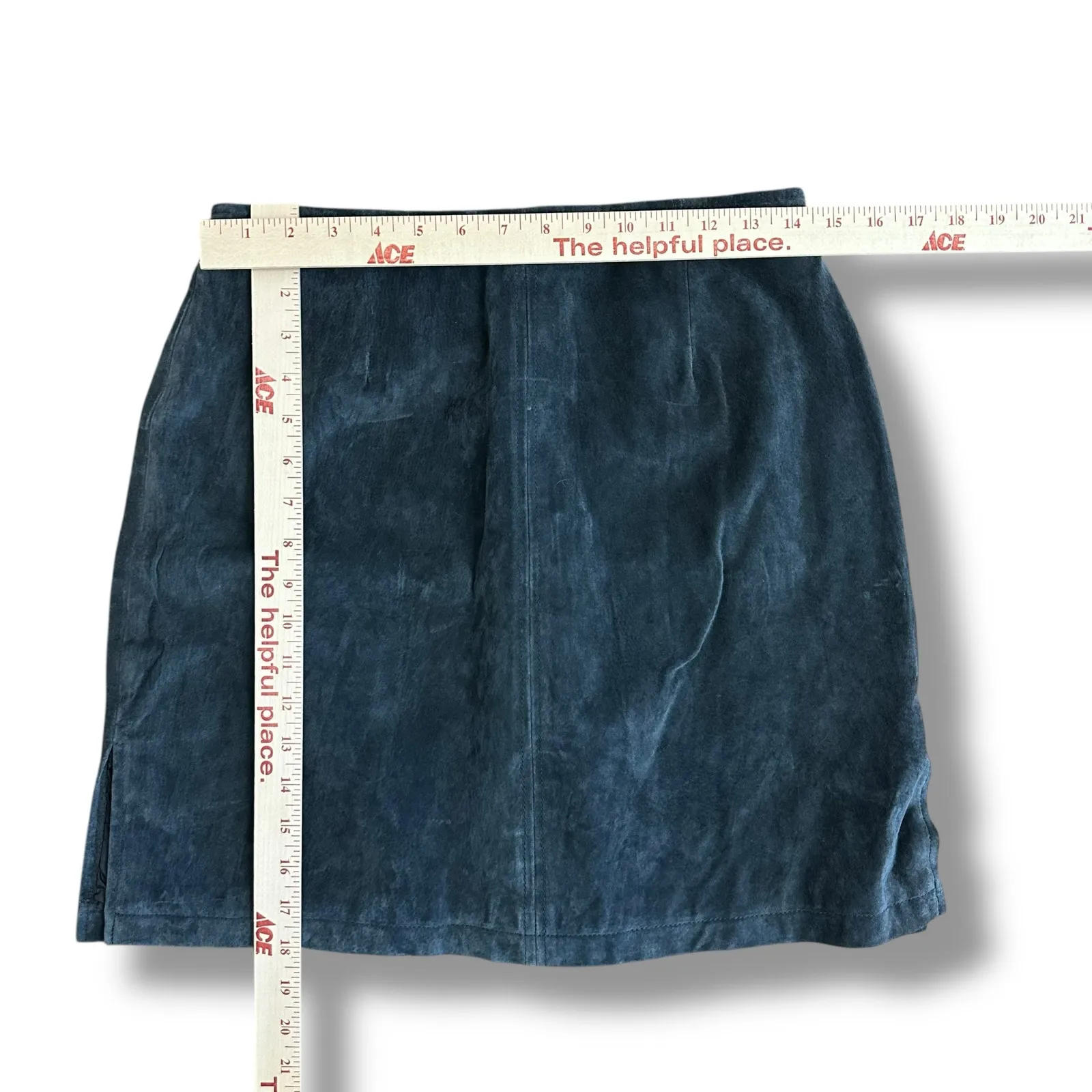 Vintage Wilsons Maxima Dark Gray Suede Leather Skirt Women’s Size 10 Classic 90s - Image 3