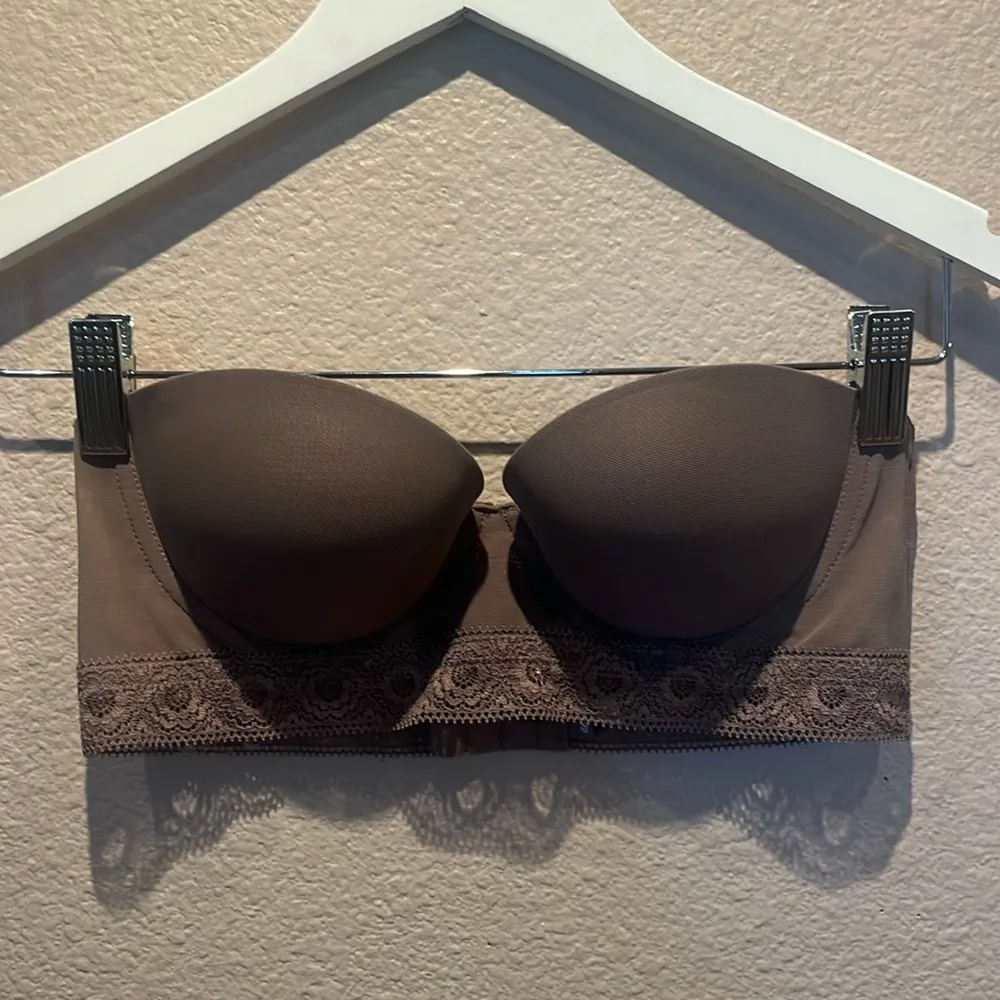 aerie Women’s Taupe Brown Lace Band Strapless Bra Size 34B - Image 2
