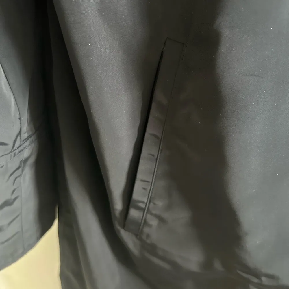 Jane Post Black Long Hooded Rain Coat Size L Size L - Image 3