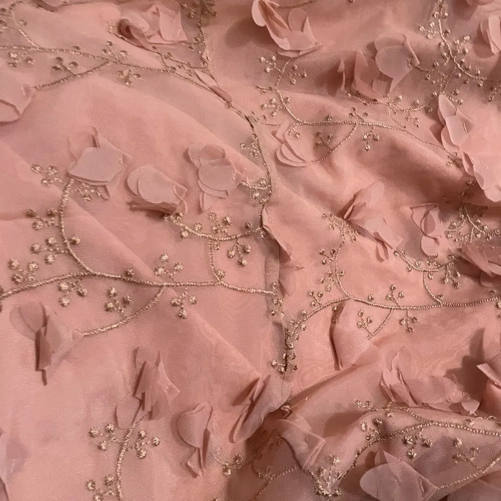 BCBGeneration Embroidered Floral Applique Chiffon Dress Size Small - Image 7