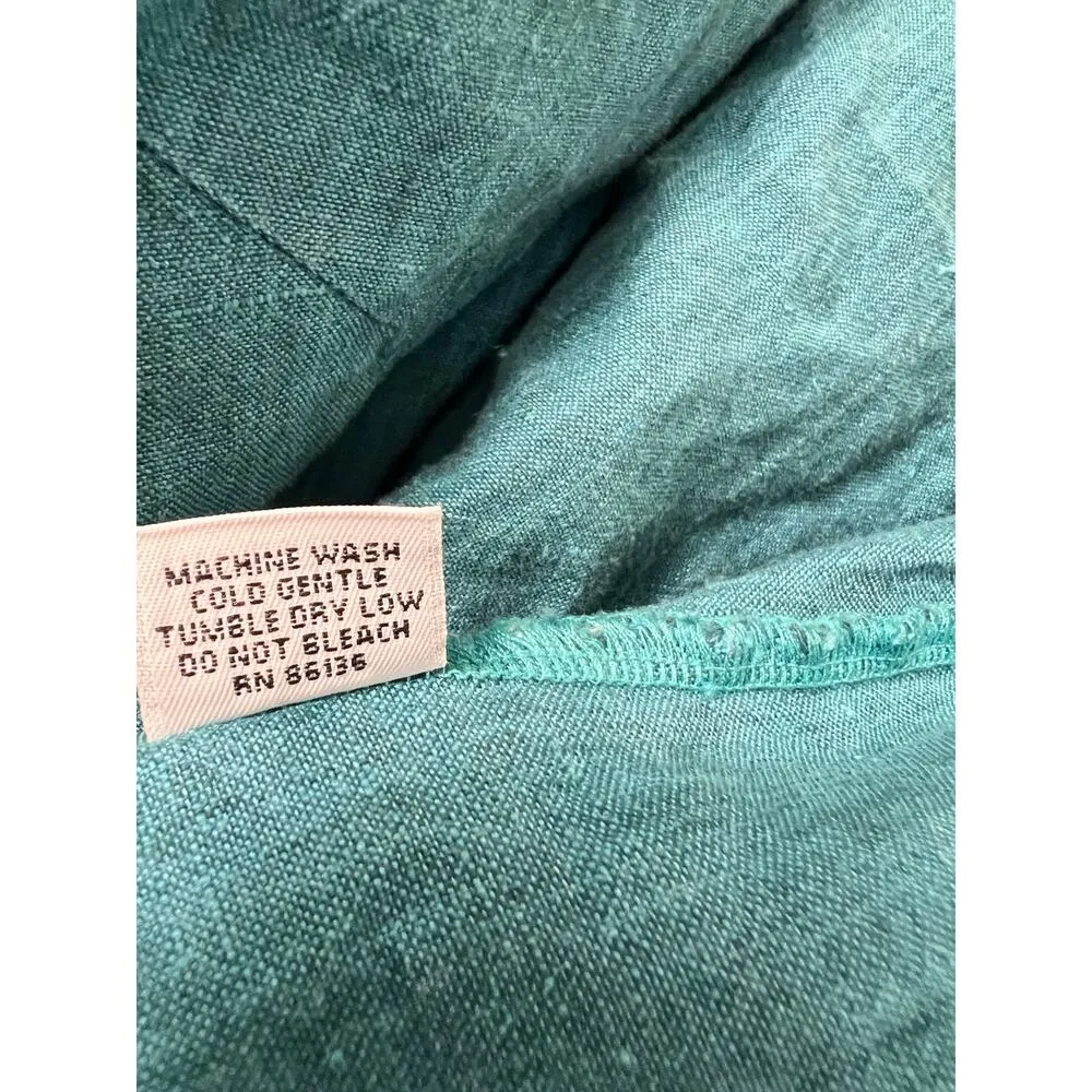 Bryn Walker Blue Women's Blouse Vest 100% Turquoise Open Waterfall Small - Image 5