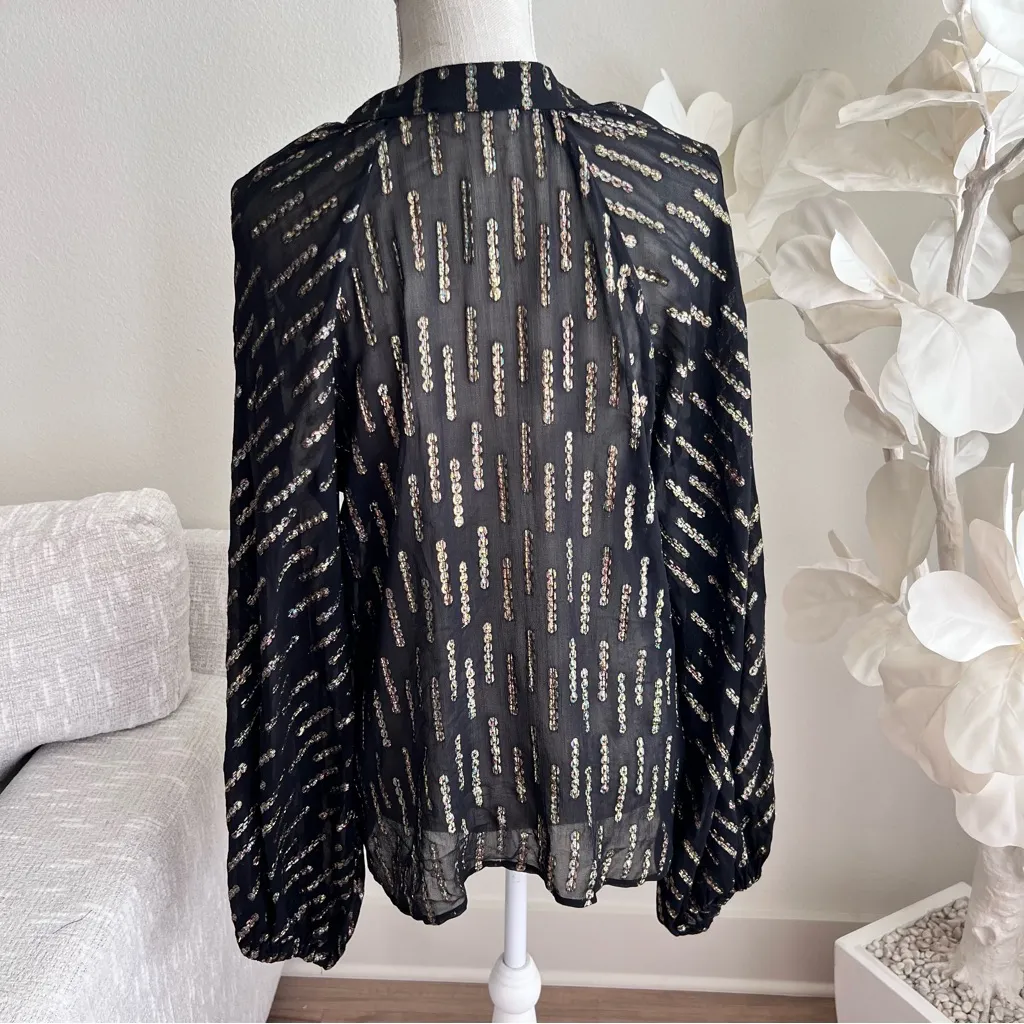 Corey Lynn Calter Noemie Chandelier Metallic Black and Gold Women's Top - Image 7