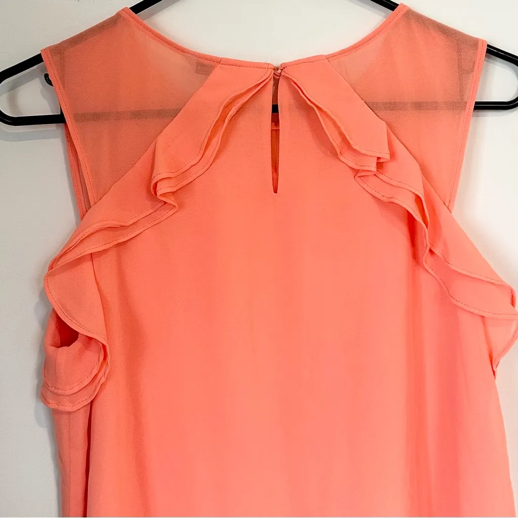 Naked Zebra  Peach Ruffle Sleeveless Blouse - Size: Medium - Image 5