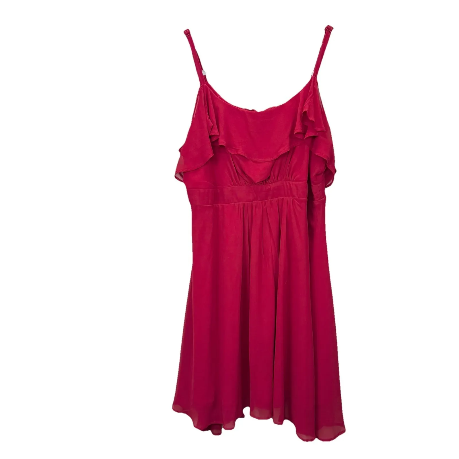 Torrid Red‎ Chiffon Ruffled Cold Shoulder Skater Dress Size 18 - Image 4