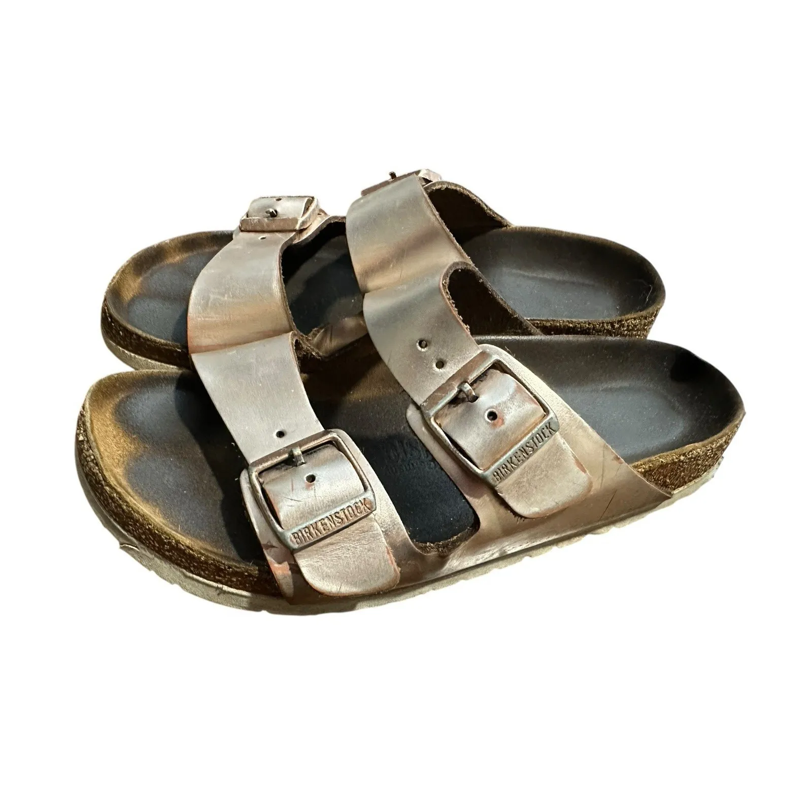 BIRKENSTOCK Arizona Rose Gold 2 Strap Sandals Size 36 US 5 Slip On Boho‎ #S57-1 - Image 4
