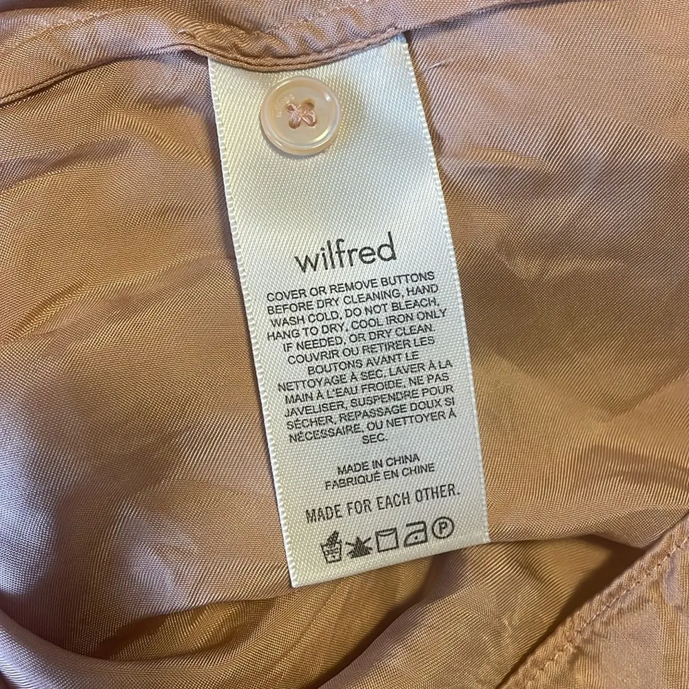 Wilfred Satin Collar Button Down Cupro Top Size 2XS - Image 4