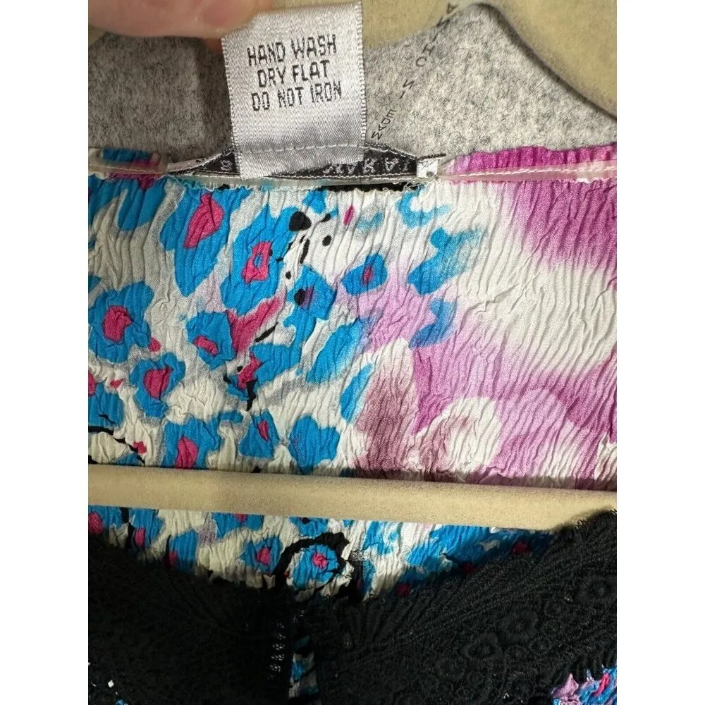 Alberto Makali Small Women Top Long Sleeve Crinkle Lace Fairy Whimsigoth Y2k - Image 12