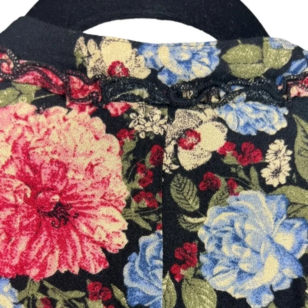 Seven 7 Womens Floral Long Sleeve Ruffle Neck Tie Popover Blouse Top Size 2X - Image 5