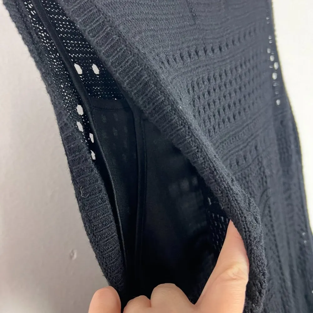 NWT Tahari Sleeveless Crochet Side Slit Bodycon Midi Dress Black Size Medium M - Image 14