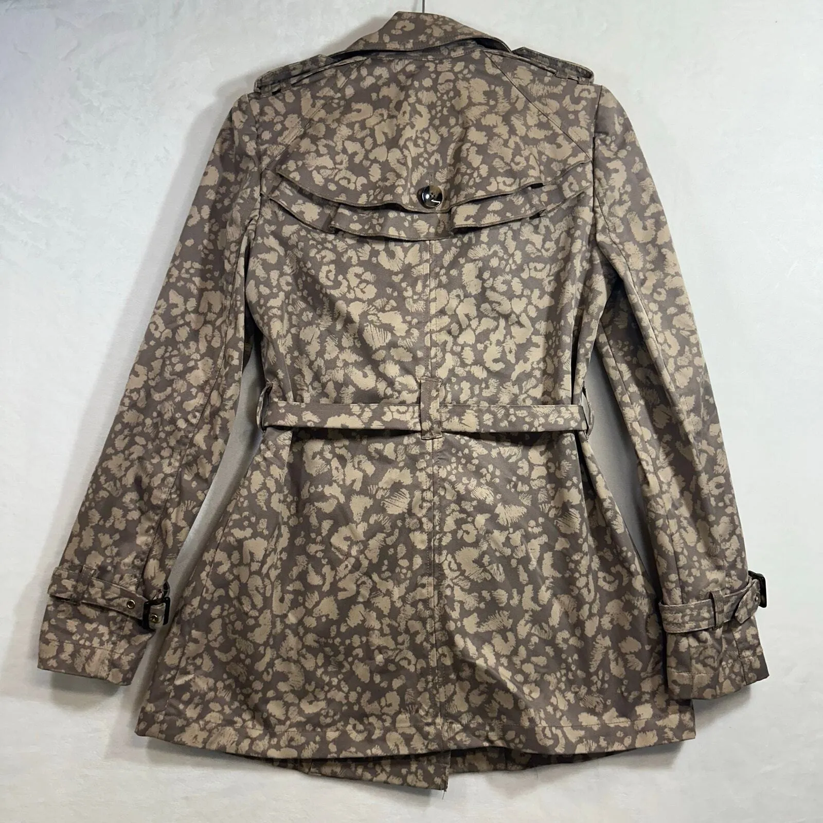 Daughters Of Liberation 4 Leopard Belted Rain Trench Coat Jacket Subtle Survival Brown - Image 7