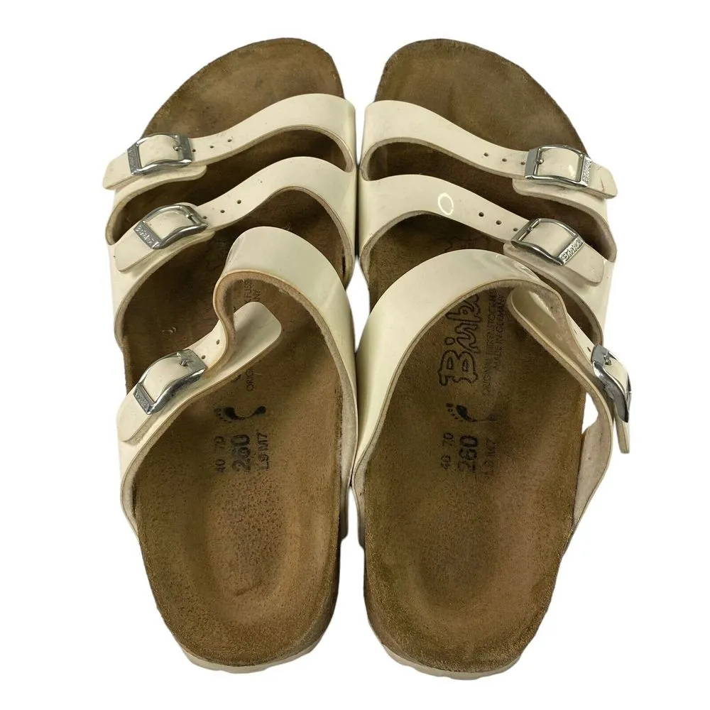 Birkenstock Birki's Sandals White three straps with buckles EU‎ 40 L9 M7 - Image 8