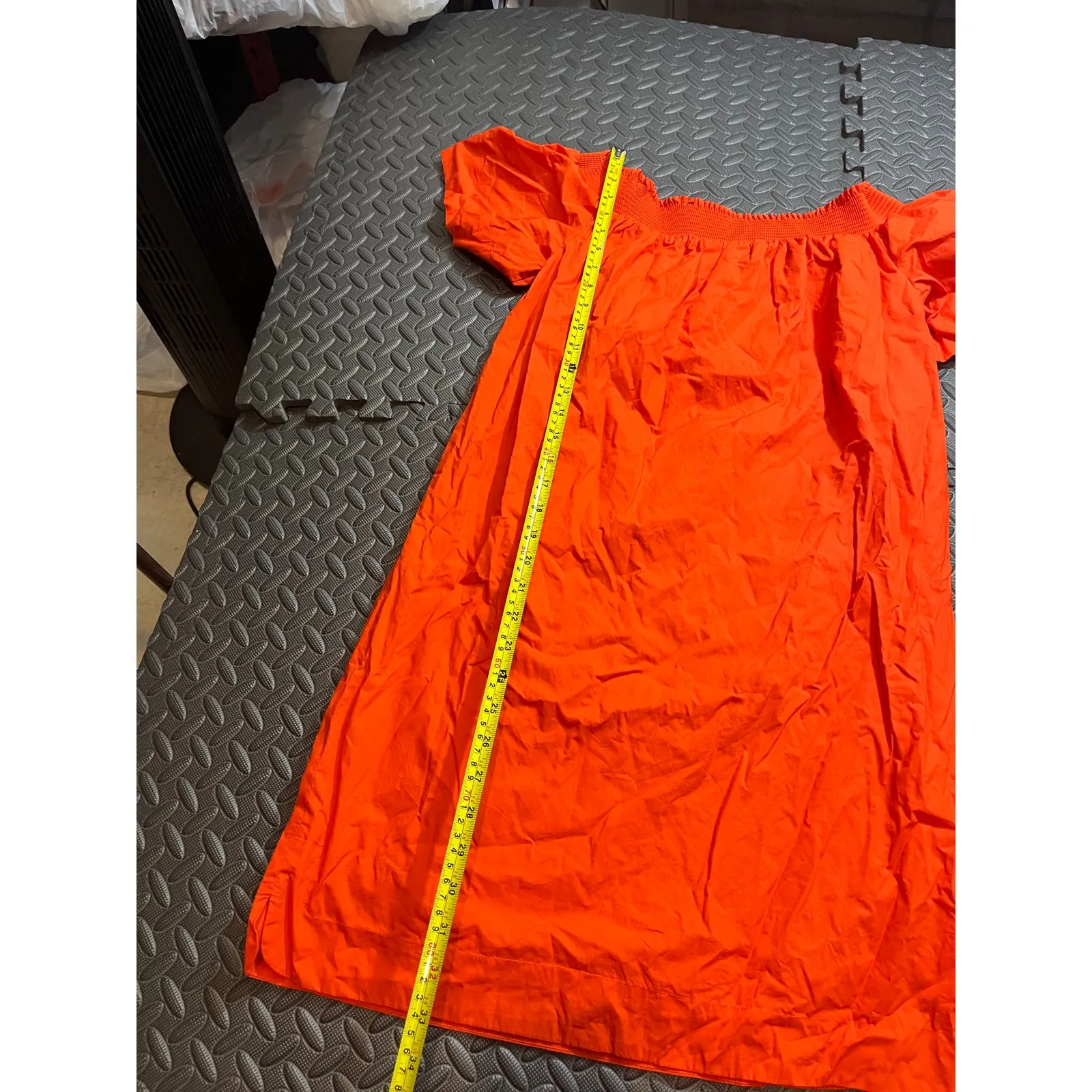 J. Crew‎ Style F2302 4 Off The Shoulder Dress Cotton Poplin Orange BLOGGER FAV - Image 6