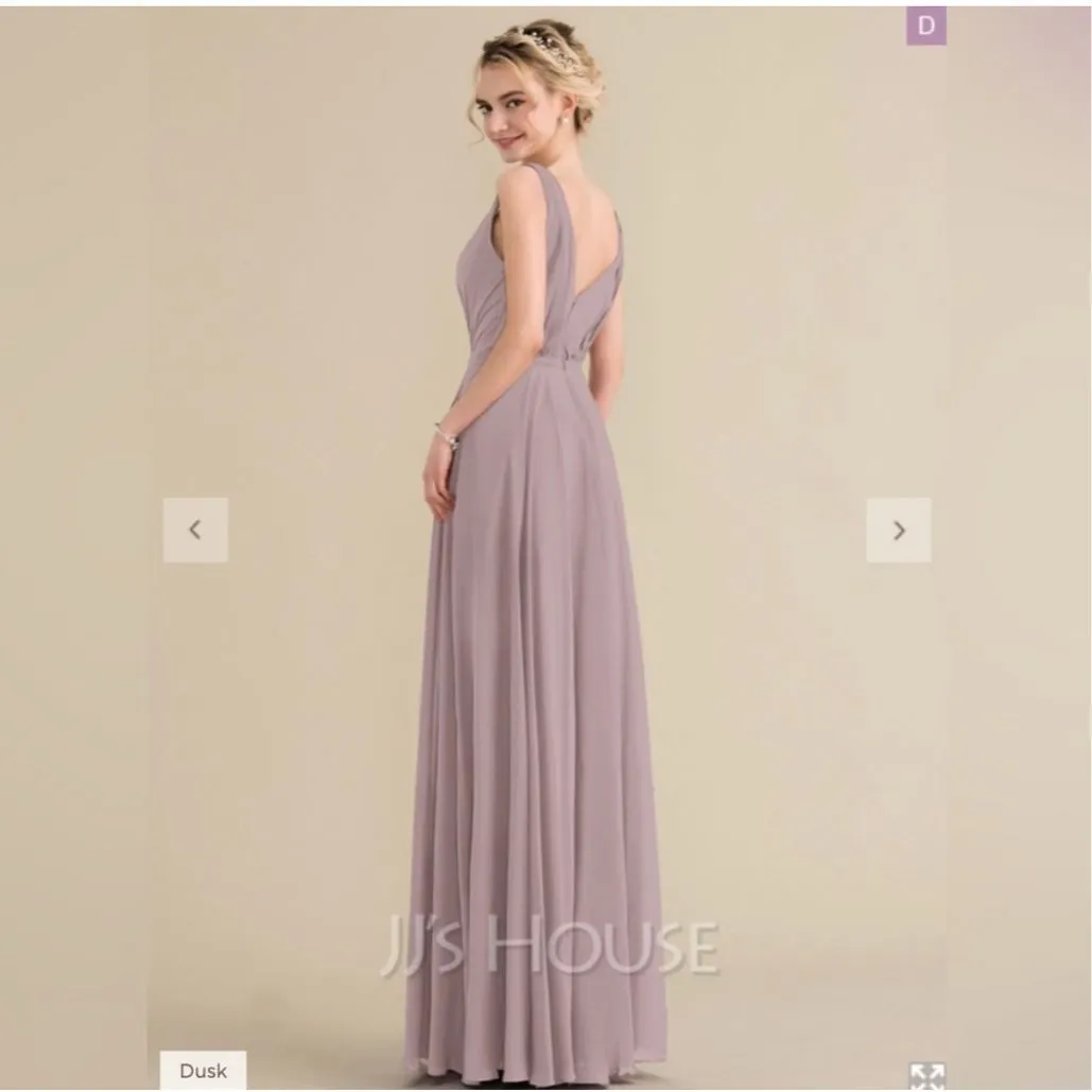 JJ’s House dusty lavender chiffon bridesmaid evening dress - Image 2