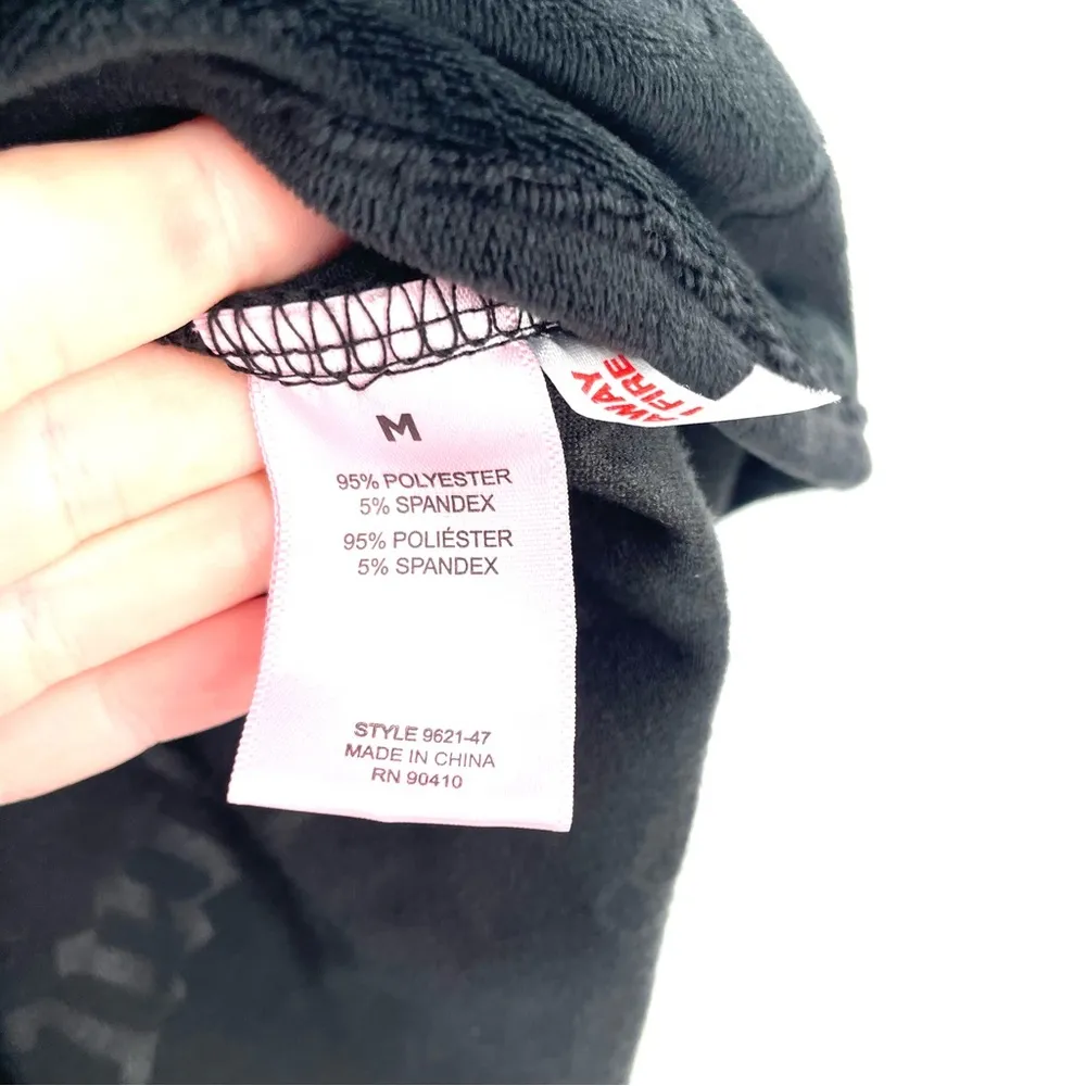 JUICY COUTURE Velour Dolphin Logo Printed Black Y2K Lounge Slepewear Shorts - Image 7